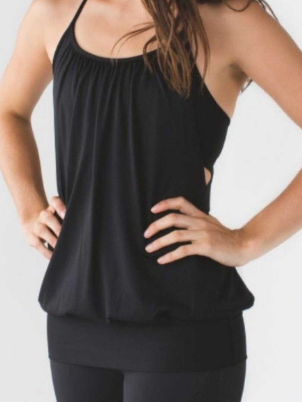 Lululemon Athletica No Limits Flowy Tank Top Balck Size 6